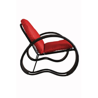 Кресло M-Group Фасоль 12370406 (черный ротанг/красная подушка)