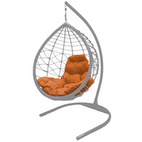 Подвесное кресло M-Group Капля Лори 11530307 (серый ротанг/оранжевая подушка)