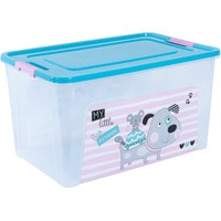 Ящик для хранения Алеана Smart Box Pet Shop 27 л (прозрачный/бирюзовый/розовый)