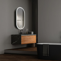  Silver Mirrors Шкаф с зеркалом Soho-Black 500x1000 LED-00002612