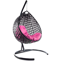 Подвесное кресло M-Group Капля Люкс 11030408 (черный ротанг/розовая подушка)