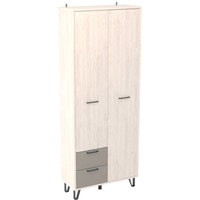 Шкаф распашной SV-Мебель Колибри Д двухстворчатый с ящиками (гикори светлый/мокко лофт) в Бресте