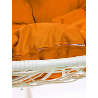 Подвесное кресло M-Group Для двоих 11450107 (белый ротанг/оранжевая подушка) в Бобруйске