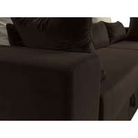 Угловой диван Mebelico Майами 15 114903 (правый, микровельвет, коричневый)