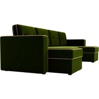 П-образный диван Лига диванов Принстон 31643 (микровельвет, зеленый)