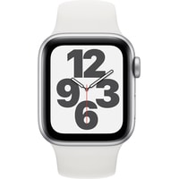 Умные часы Apple Watch SE 40 мм (алюминий серебристый/белый спортивный)
