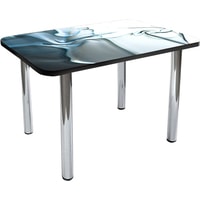 Кухонный стол Solt №97 110x70 (кромка черная/ноги хром)