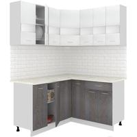 Готовая кухня Кортекс-мебель Корнелия Экстра 1.5x1.5м (белый/береза/марсель)