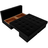 Модульный диван Лига диванов Сплит 101962 (черный)