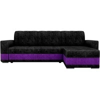 Угловой диван Mebelico Честер 61110 (правый, велюр, черный/фиолетовый)