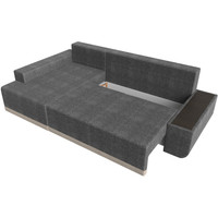 Угловой диван Лига диванов Чикаго левый 110778L (рогожка серый/подушки бежевые)