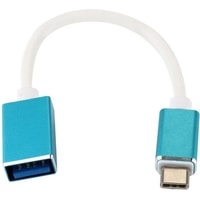 Адаптер USBTOP OTG USB3.1 Type-C – USB3.0 10 см (бирюзовый)