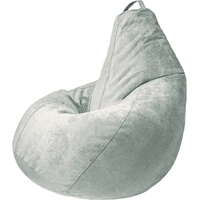 Кресло-мешок Palermo Bormio микровелюр L (жемчужно-белый)