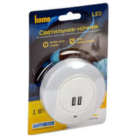 Ночник IEK 001 круг с USB разъемом и датчиком освещенности LDNN5-001-SQ-P-00-S-K01