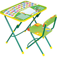 Складной стол Nika КУ1 Первоклашка (зеленый фон)