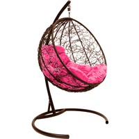 Подвесное кресло M-Group Круг 11050208 (коричневый ротанг/розовая подушка)