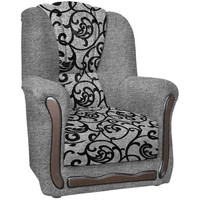 Интерьерное кресло Асмана Анна-1 (рогожка завиток черный/рогожка серая)