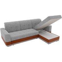 Угловой диван Mebelico Честер 61127 (правый, рогожка, серый/коричневый)