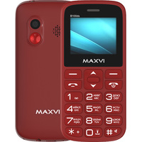 Кнопочный телефон Maxvi B100ds (винный красный)