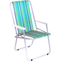 Кресло Zez 1215 (голубой/полоски/серебристый)