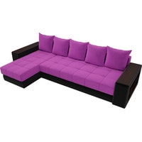 Угловой диван Лига диванов Дубай 105799 (левый, микровельвет, фиолетовый/черный)