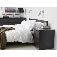 Кровать Ikea Мальм 200x160 (черно-коричневый, Лонсет) 092.110.03