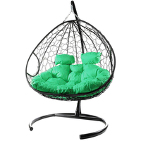 Подвесное кресло M-Group Для двоих 11450404 (черный ротанг/зеленая подушка)