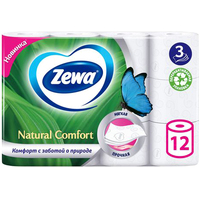 Туалетная бумага Zewa Natural Comfort 3 слоя (12 рулонов)