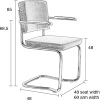 Интерьерное кресло Zuiver Ridge Kink Rib (серый/хром) в Бобруйске