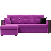 Угловой диван Лига диванов Валенсия 29083 (левый, микровельвет, фиолетовый)
