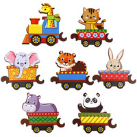 Мозаика/пазл WoodLand Toys Поезд с животными. Хоровод 145106
