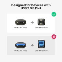 Кабель Ugreen US135 USB Type-A - USB Type-B (1 м, черный)