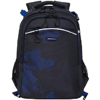 Школьный рюкзак Grizzly RB-056-1/3 (черный/синий)