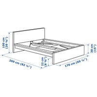 Кровать Ikea Мальм 200x160 (дубовый шпон/беленый, без основания) 892.109.43