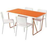 Обеденная группа Ikea Рюдебэкк/Бэккарид/Мельторп (оранжевый/белый) [390.472.28]