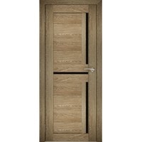 Межкомнатная дверь Юни Амати 18 (ч) 70x200 (дуб шале-натуральный/черное стекло)