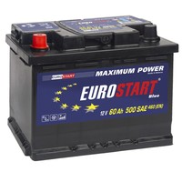 Автомобильный аккумулятор Eurostart 60Ah EUROSTART Blue L+ (60 А·ч)