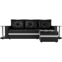 Угловой диван Лига диванов Атланта М 2 стола 100130 (правый, экокожа, черный)