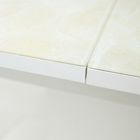 Кухонный стол Аврора Корсика фотопечать 120-151.5x80 (мрамор бежевый) 6/белый матовый)