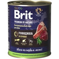 Консервированный корм для собак Brit Premium By Nature Beef & Heart (с говядиной и сердцем) 850 г
