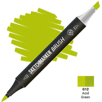 Маркер художественный Sketchmarker Brush Двусторонний G12 SMB-G12 (ярко-зеленый) в Бресте
