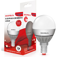 Светодиодная лампочка Supra SL-LED-PR-G45 E14 4.5 Вт 4000 К [SL-LED-PR-G45-4.5W/4000/E14]