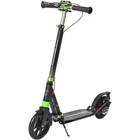 Двухколесный детский самокат Tech Team City Scooter Disk Brake 2022 (черный/зеленый)