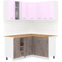 Готовая кухня Кортекс-мебель Корнелия Лира 1.5x1.4 (сирень/оникс/дуб бунратти)