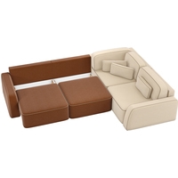 Угловой диван Mebelico Гермес 59300 (рогожка, коричневый/бежевый)