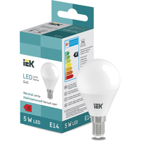 Светодиодная лампочка IEK LED Globe G45 400lm 4000K E14