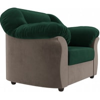 Интерьерное кресло Лига диванов Карнелла 105823 (велюр, зеленый/коричневый)