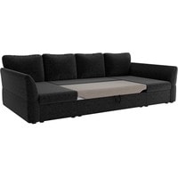 П-образный диван Лига диванов Гесен 29332 (микровельвет, черный)