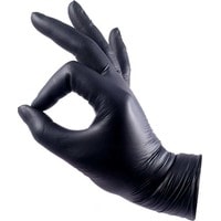 Нитровиниловые перчатки Wally Plastic L 100 шт (черный)