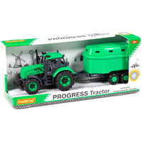 Трактор Полесье Прогресс с прицепом для перевозки животных 91482 (зелёный)